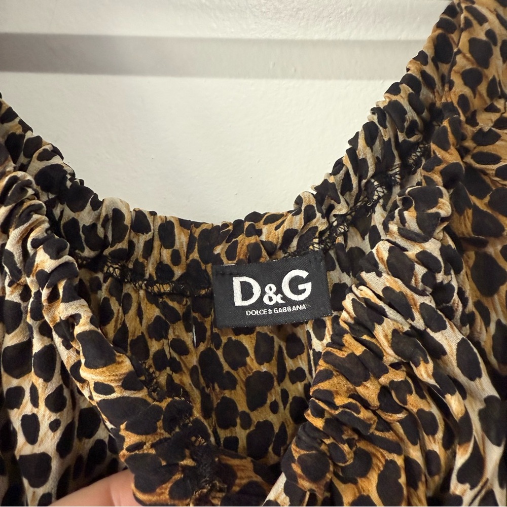 Dolce & Gabbana Leopard Mini Dress Vintage Y2K Silk - Picture 4 of 8